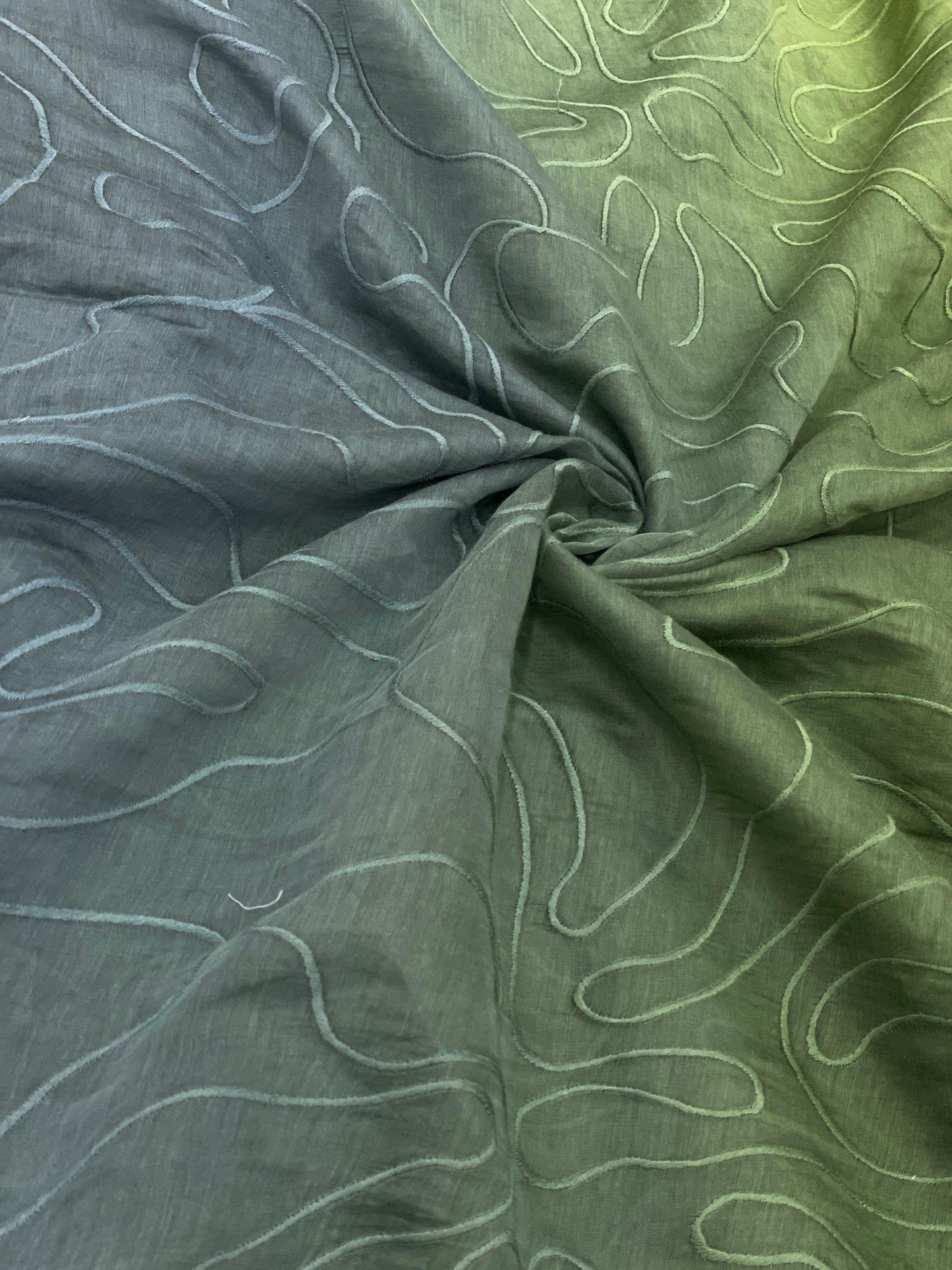 Silk Chanderi 4d Shaded Embroidery