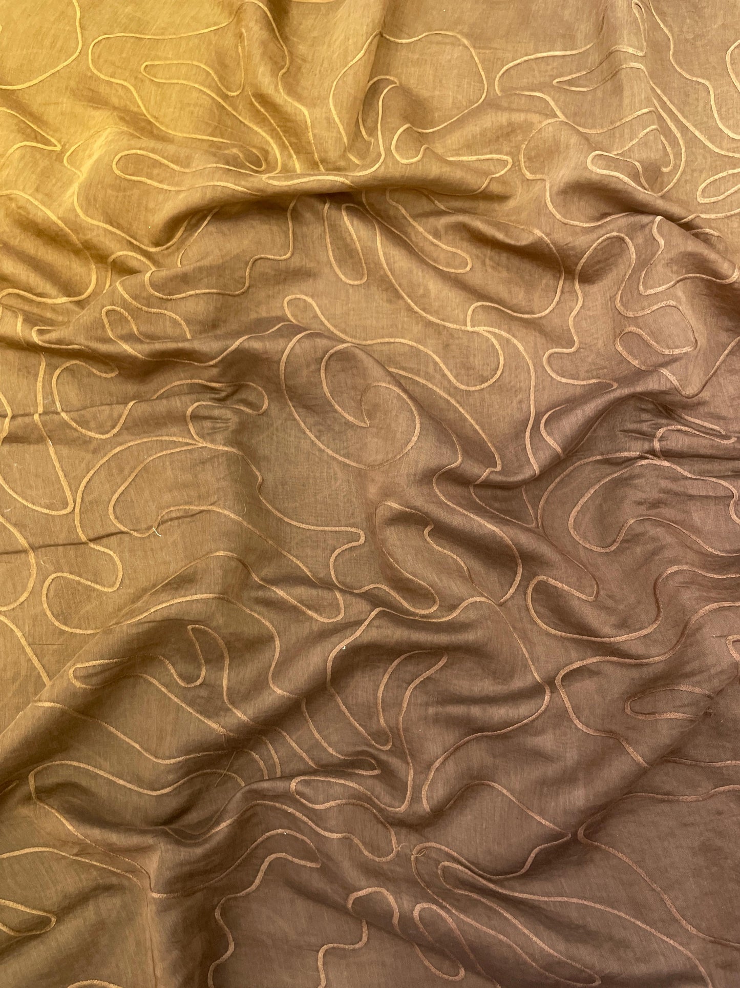 Silk Chanderi 4d Shaded Embroidery