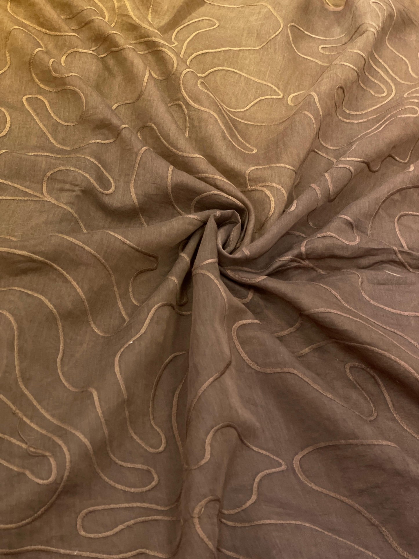 Silk Chanderi 4d Shaded Embroidery