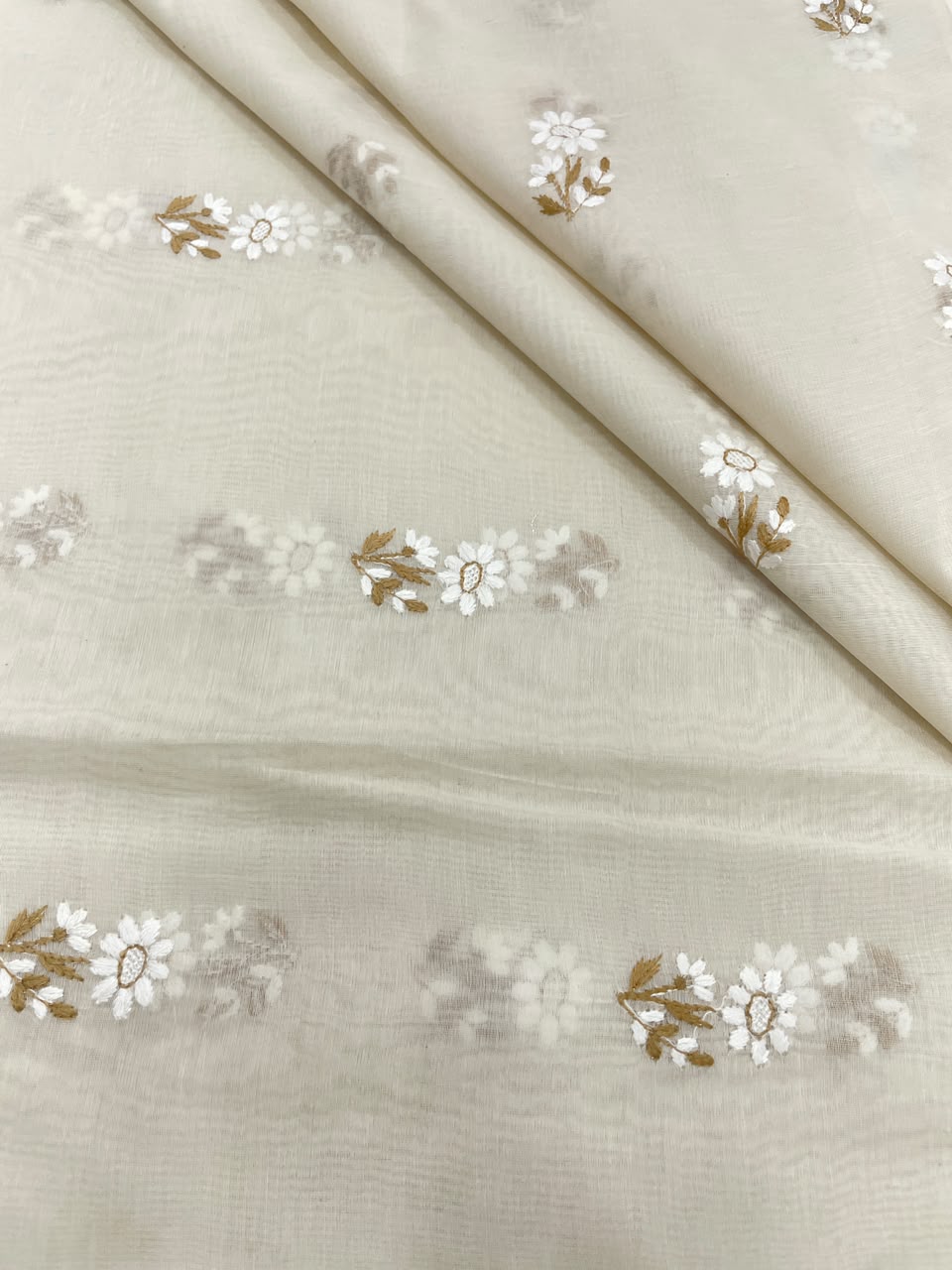 Chanderi Silk Embroidery (Dyeable) 44"inch