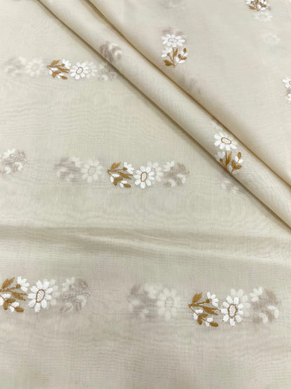 Chanderi Silk Embroidery (Dyeable) 44"inch