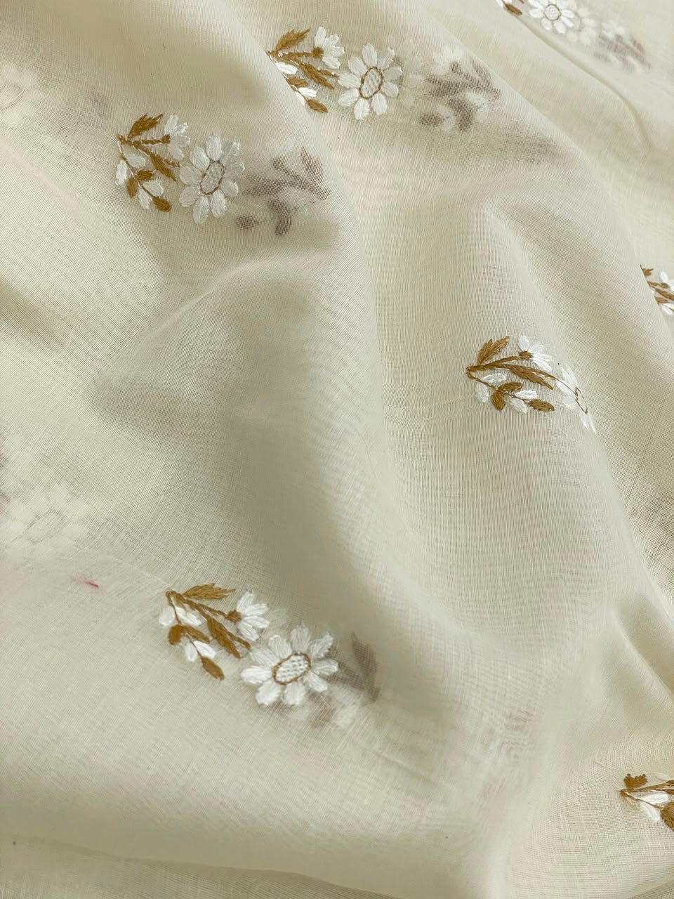 Chanderi Silk Embroidery (Dyeable) 44"inch