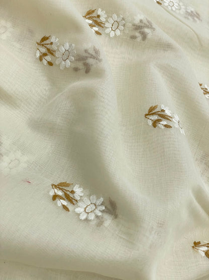 Chanderi Silk Embroidery (Dyeable) 44"inch