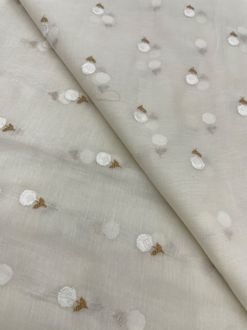 Chanderi Silk Embroidery (Dyeable) 44"inch