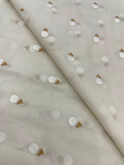 Chanderi Silk Embroidery (Dyeable) 44"inch