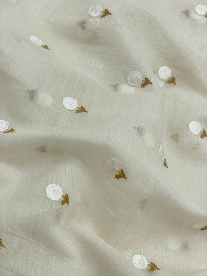 Chanderi Silk Embroidery (Dyeable) 44"inch