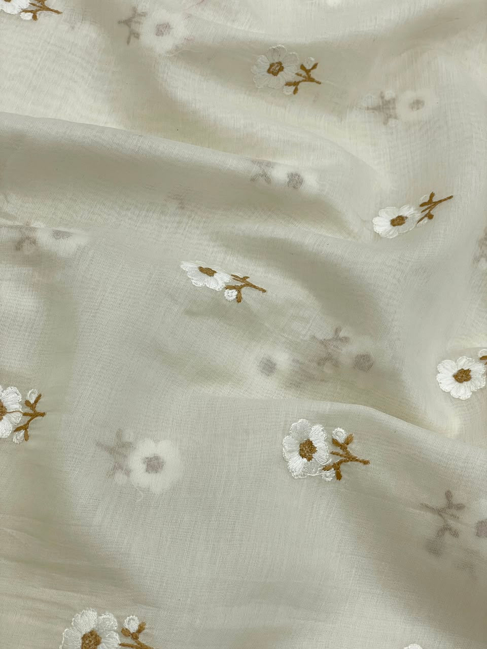 Chanderi Silk Embroidery (Dyeable) 44"inch