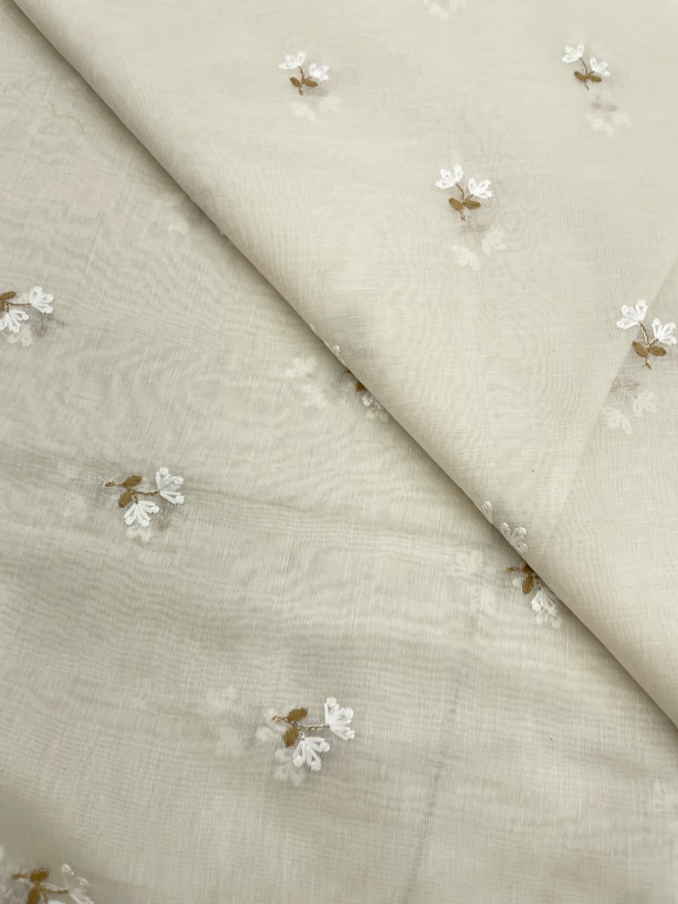 Chanderi Silk Embroidery (Dyeable) 44"inch