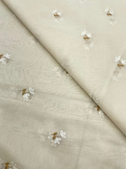 Chanderi Silk Embroidery (Dyeable) 44"inch