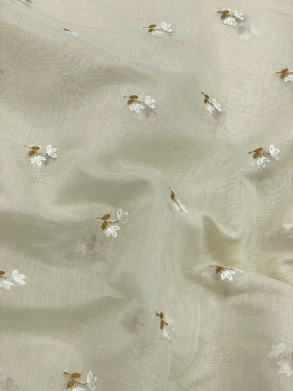 Chanderi Silk Embroidery (Dyeable) 44"inch