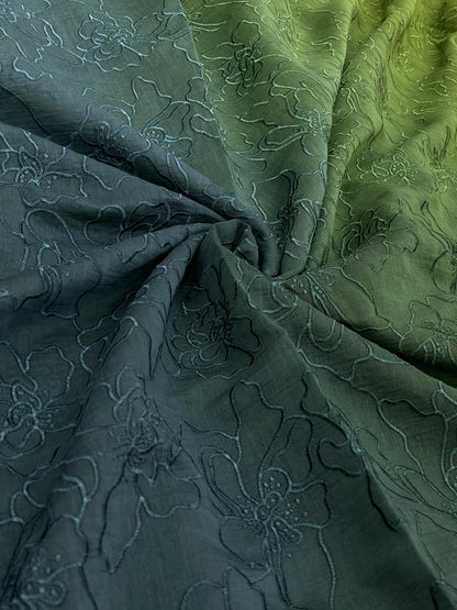 Silk Chanderi 4d Shaded Embroidery(44"inch)