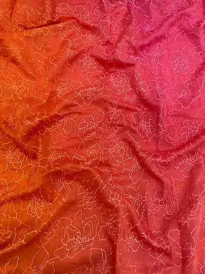Silk Chanderi 4d Shaded Embroidery(44"inch)