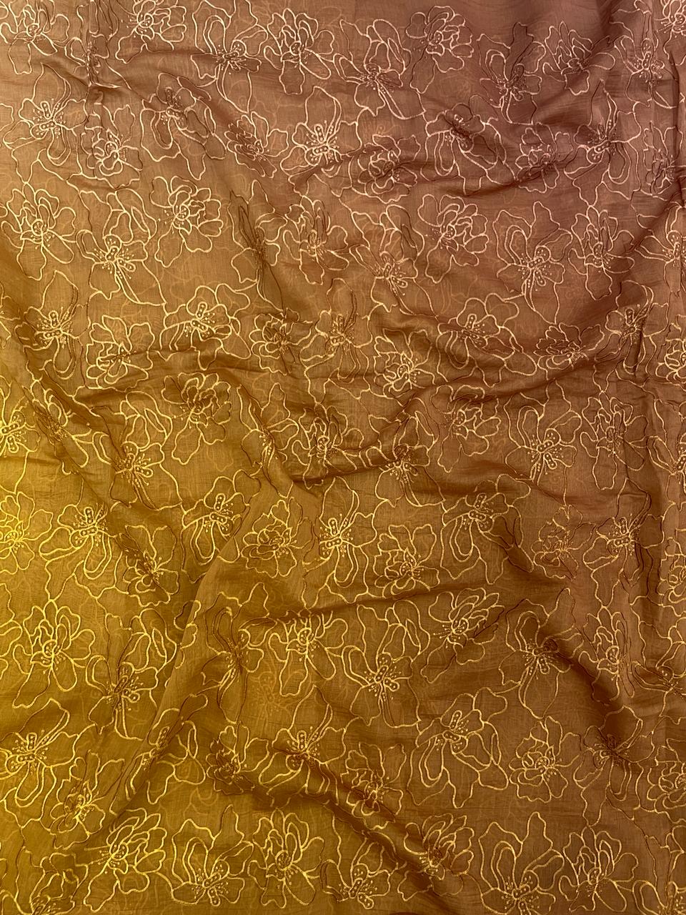 Silk Chanderi 4d Shaded Embroidery(44"inch)
