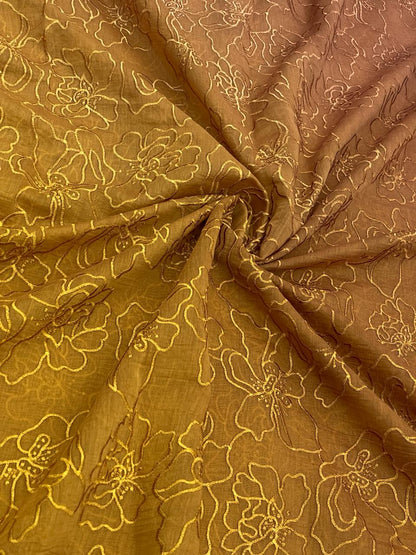 Silk Chanderi 4d Shaded Embroidery(44"inch)
