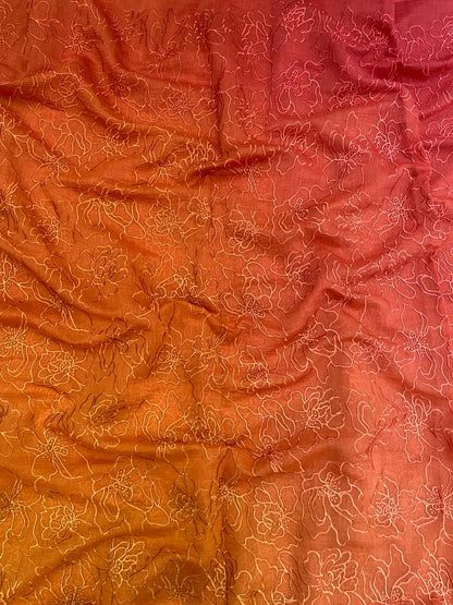 Silk Chanderi 4d Shaded Embroidery(44"inch)