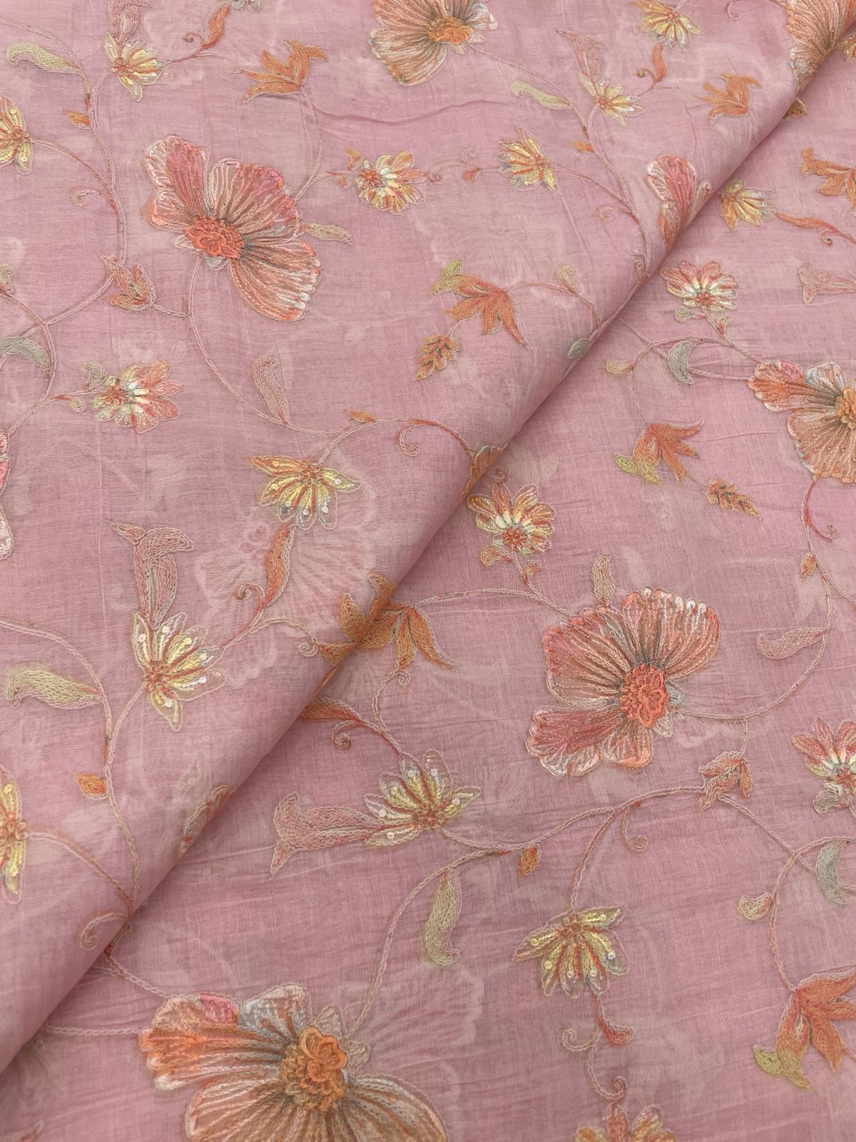 Chanderi Multithread  Embroidery(44"inch)