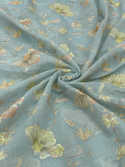 Chanderi Multithread  Embroidery(44"inch)