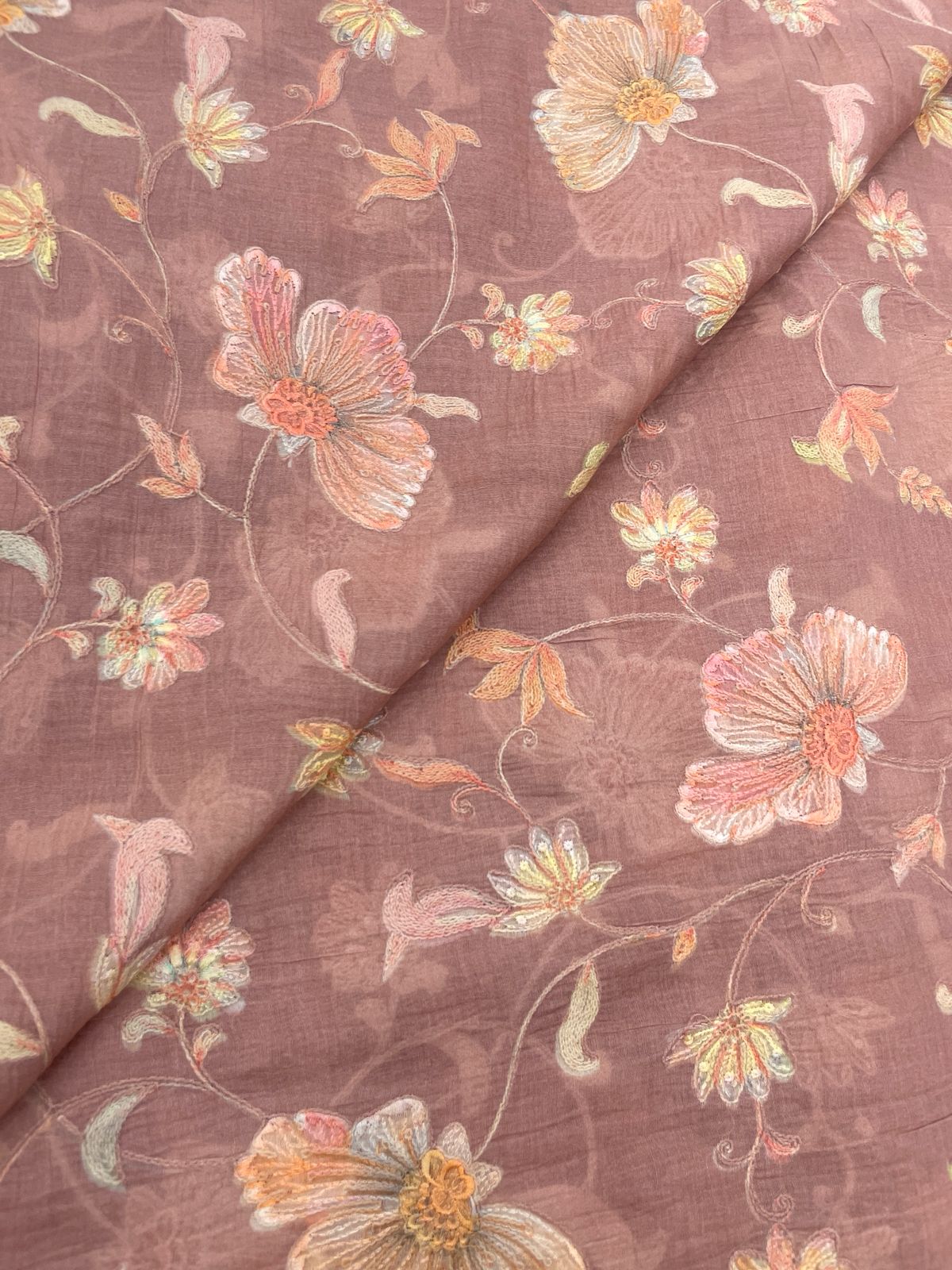 Chanderi Multithread  Embroidery(44"inch)