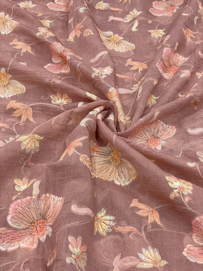 Chanderi Multithread  Embroidery(44"inch)