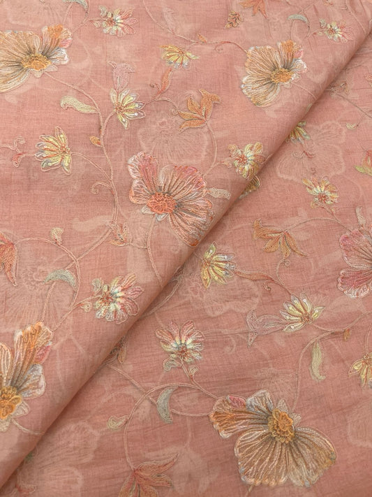 Chanderi Multithread  Embroidery(44"inch)