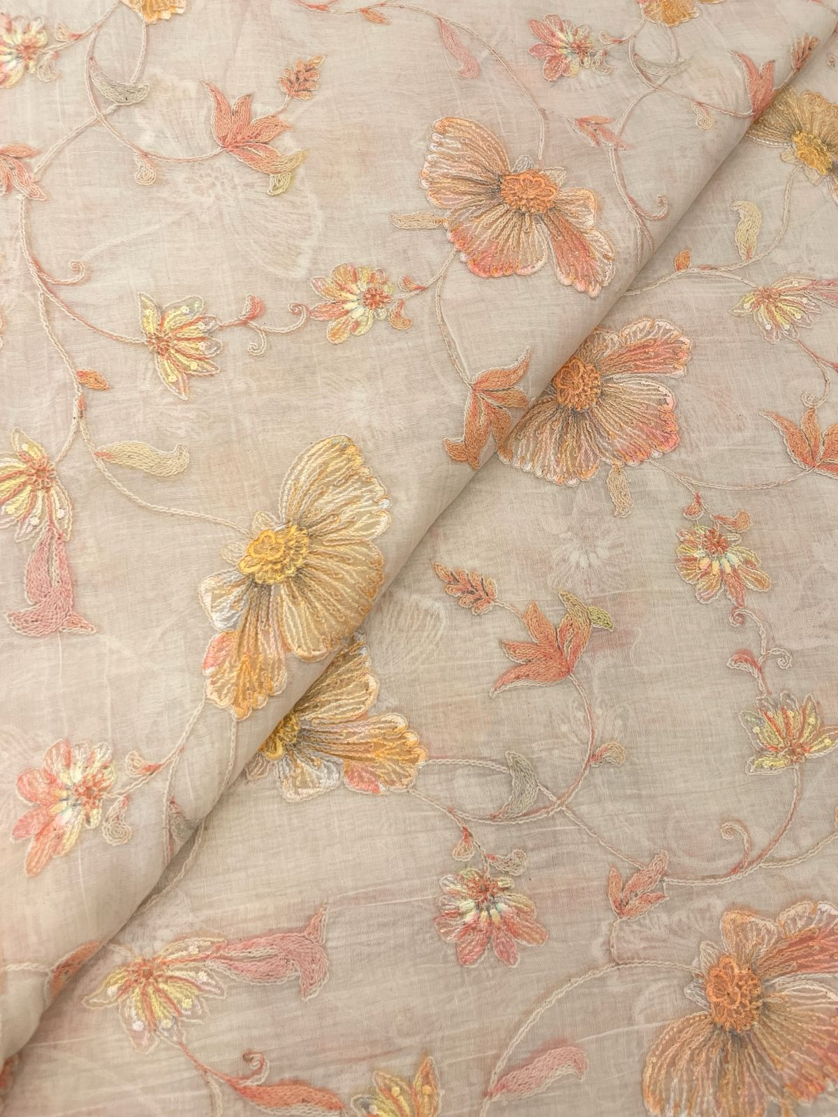 Chanderi Multithread  Embroidery(44"inch)