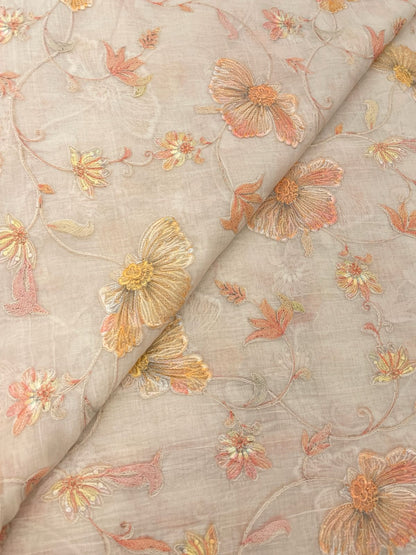 Chanderi Multithread  Embroidery(44"inch)