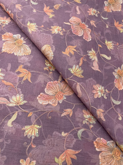 Chanderi Multithread  Embroidery(44"inch)