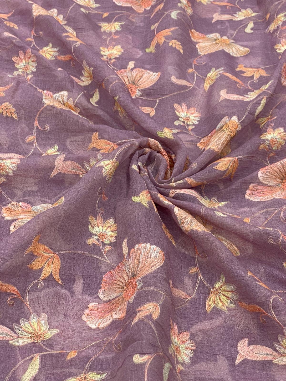 Chanderi Multithread  Embroidery(44"inch)