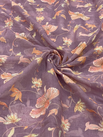 Chanderi Multithread  Embroidery(44"inch)
