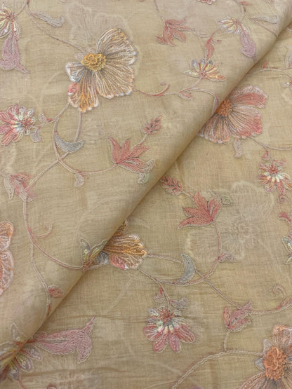 Chanderi Multithread  Embroidery(44"inch)