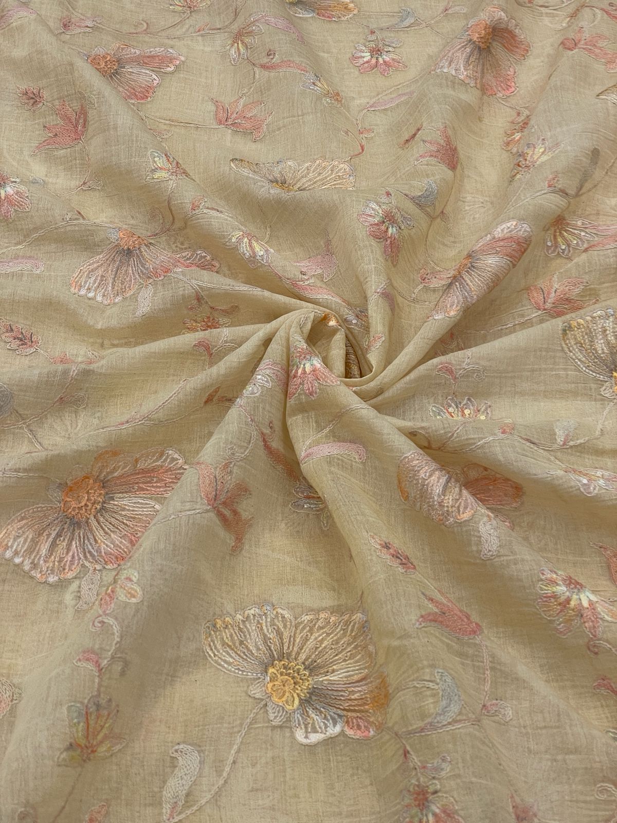 Chanderi Multithread  Embroidery(44"inch)