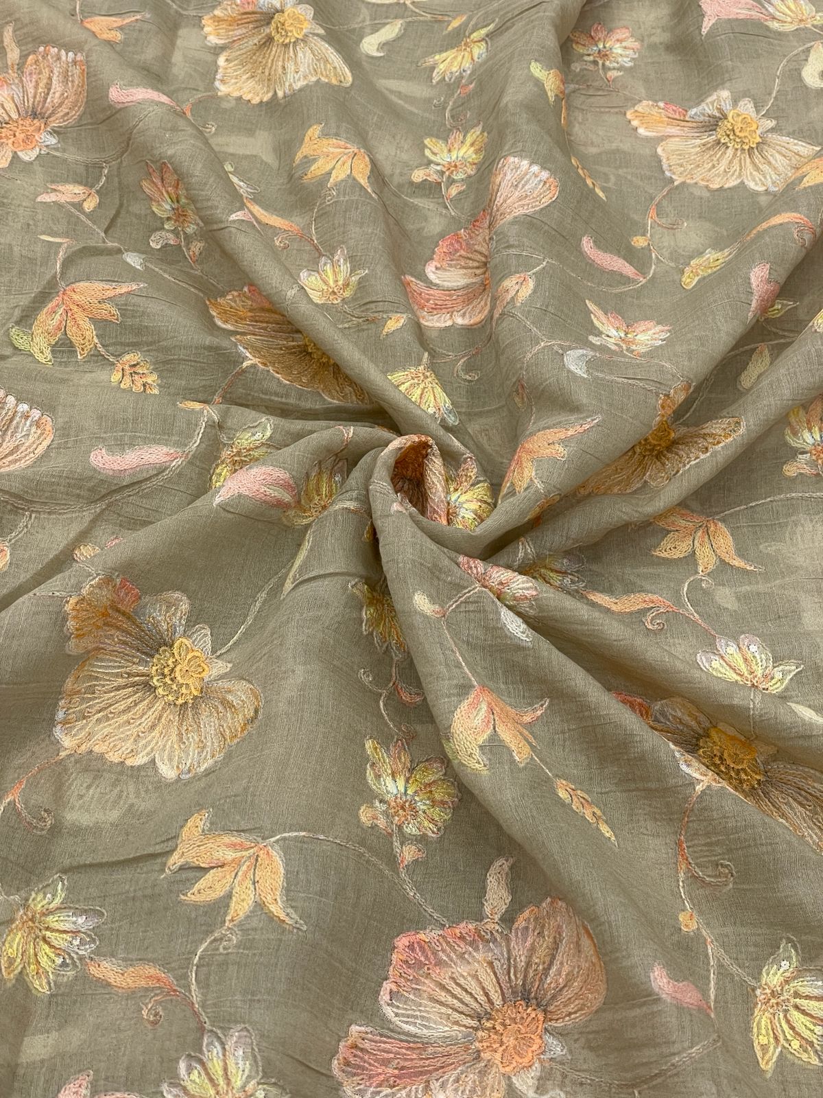 Chanderi Multithread  Embroidery(44"inch)