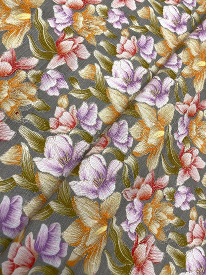 Dola Silk Position Print Embroidery (44"inch)