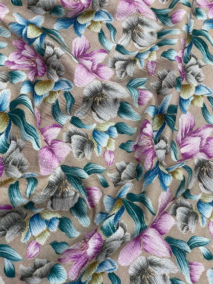 Dola Silk Position Print Embroidery (44"inch)