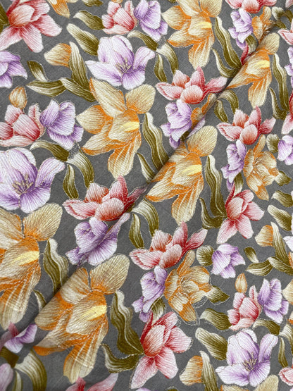 Dola Silk Position Print Embroidery (44"inch)