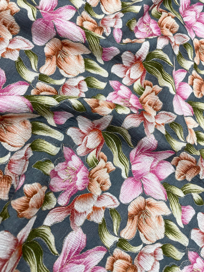 Dola Silk Position Print Embroidery (44"inch)
