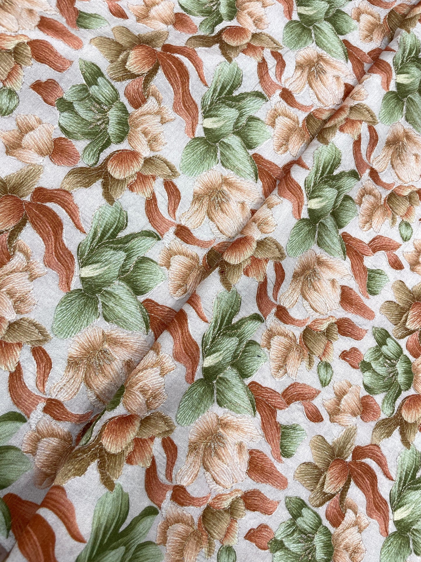 Dola Silk Position Print Embroidery (44"inch)