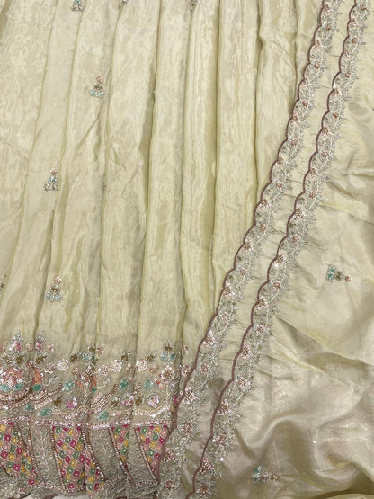 Tissue Embroidery Lehenga Set