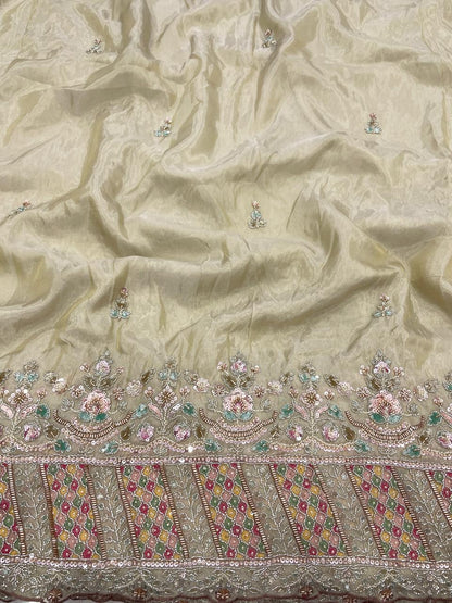 Tissue Embroidery Lehenga Set