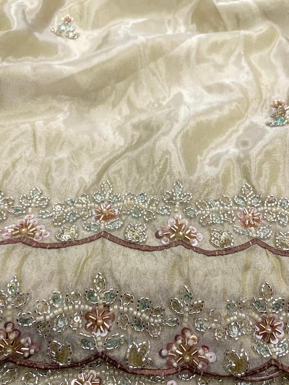 Tissue Embroidery Lehenga Set