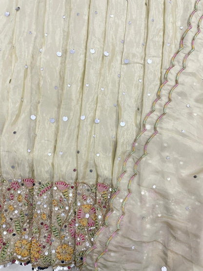 Tissue Embroidery Lehenga Set