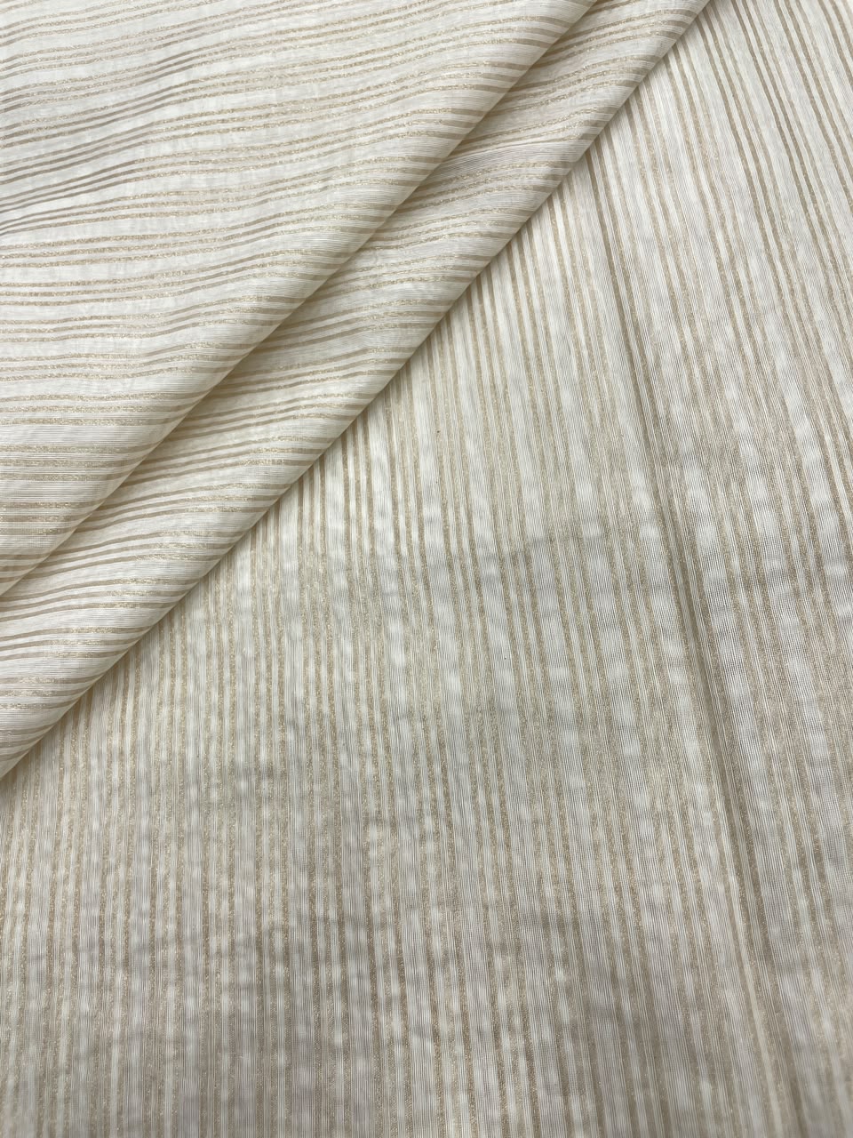 Dyeable Chanderi Tissue Stripes (44'inch)