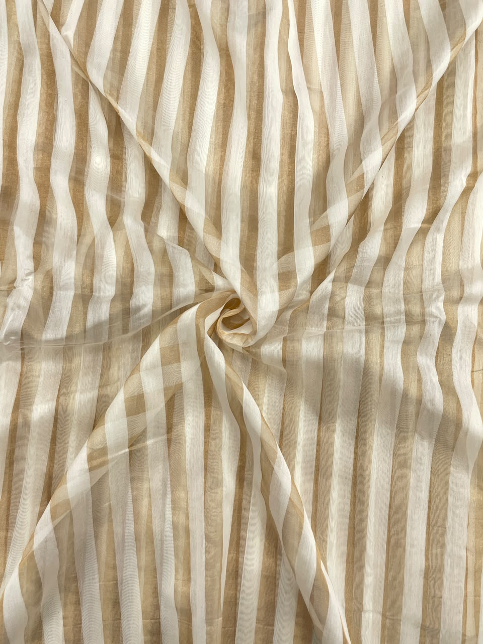 Dyeable Chanderi Tissue Stripes (44'inch)
