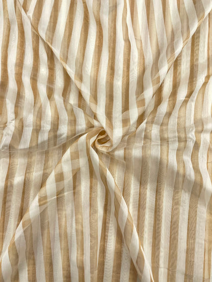 Dyeable Chanderi Tissue Stripes (44'inch)