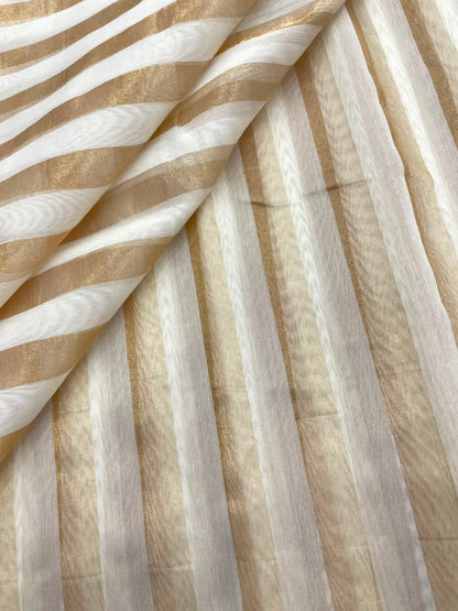 Dyeable Chanderi Tissue Stripes (44'inch)