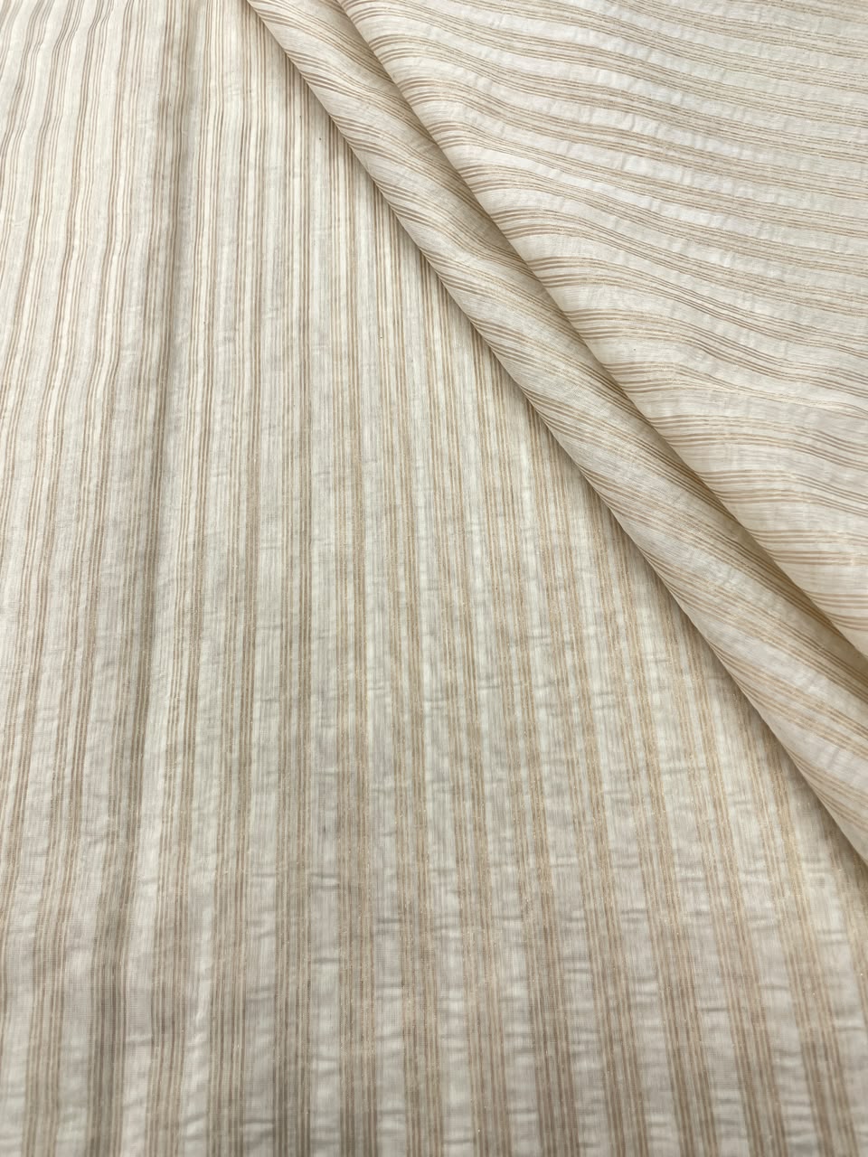 Dyeable Chanderi Tissue Stripes (44'inch)