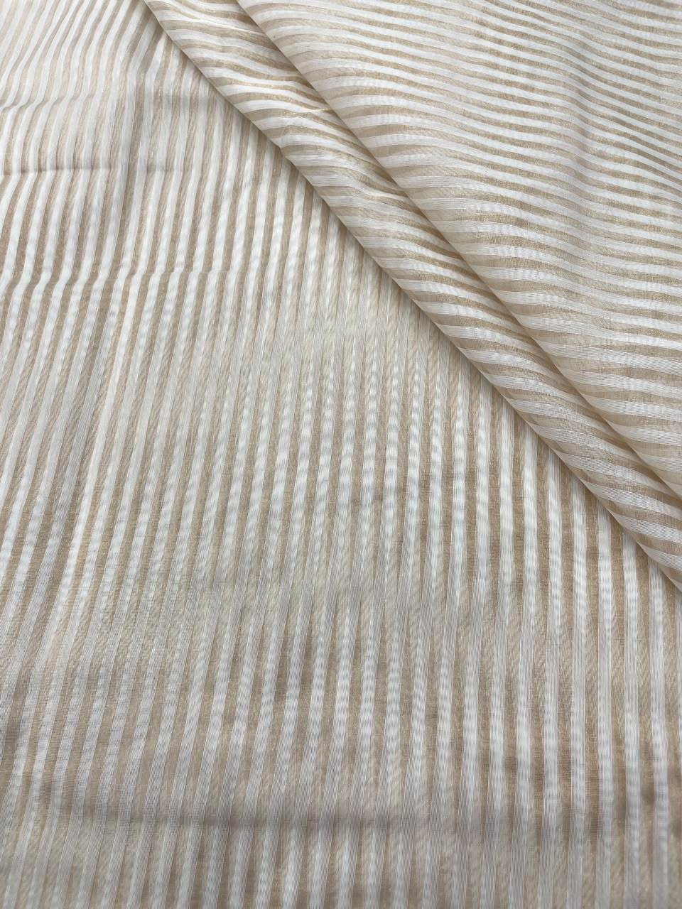 Dyeable Chanderi Tissue Stripes (44'inch)