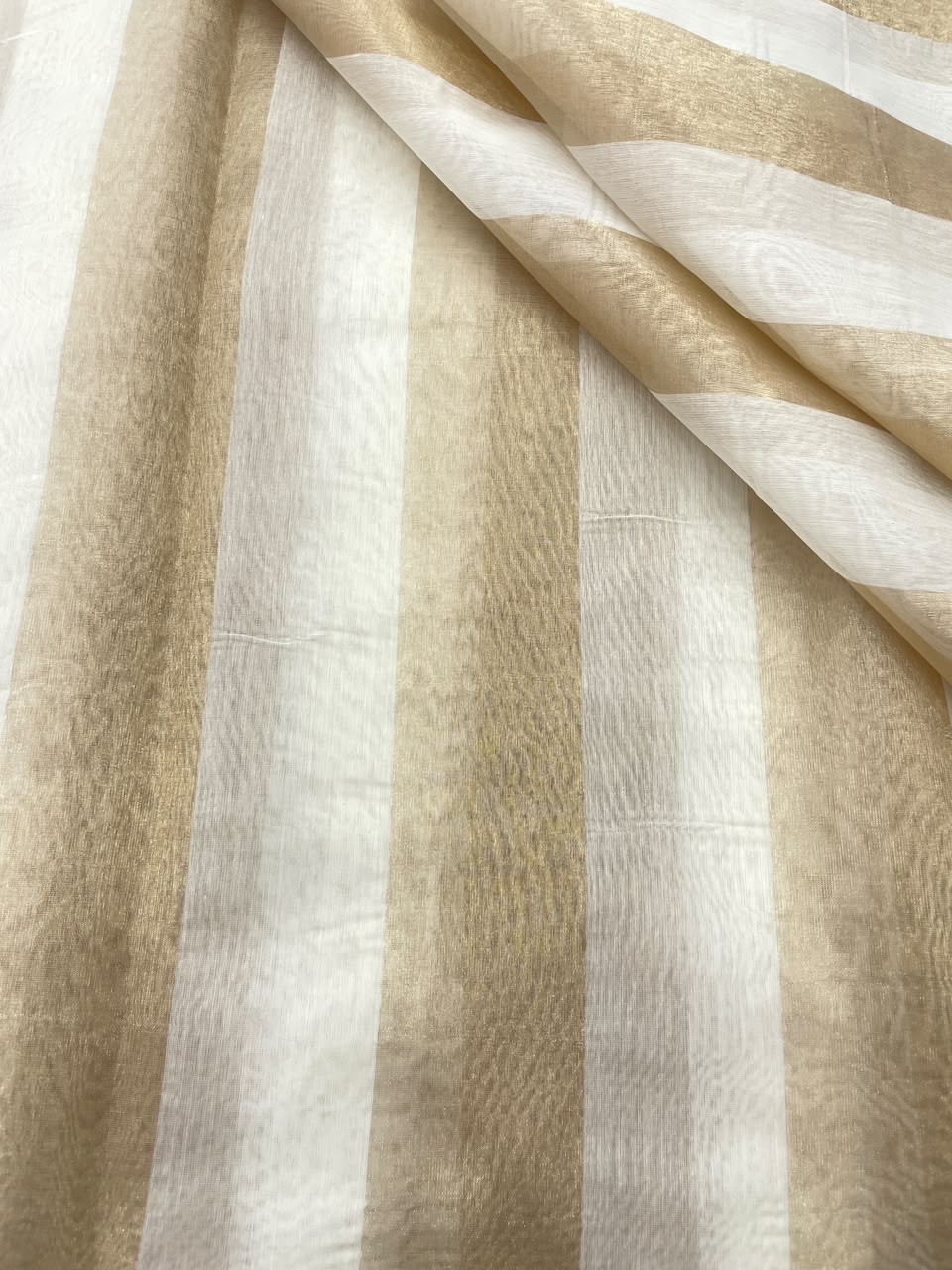 Dyeable Chanderi Tissue Stripes (44'inch)
