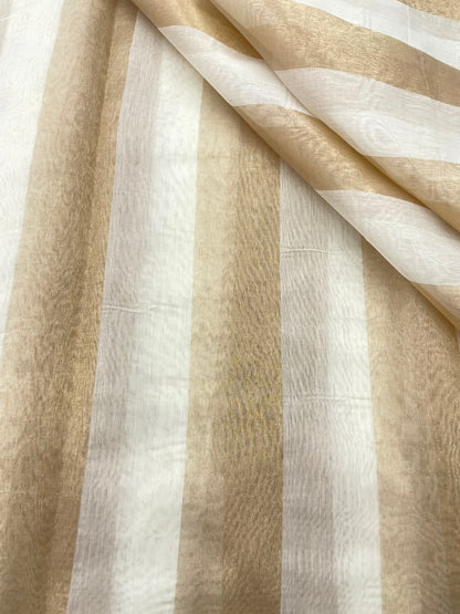 Dyeable Chanderi Tissue Stripes (44'inch)