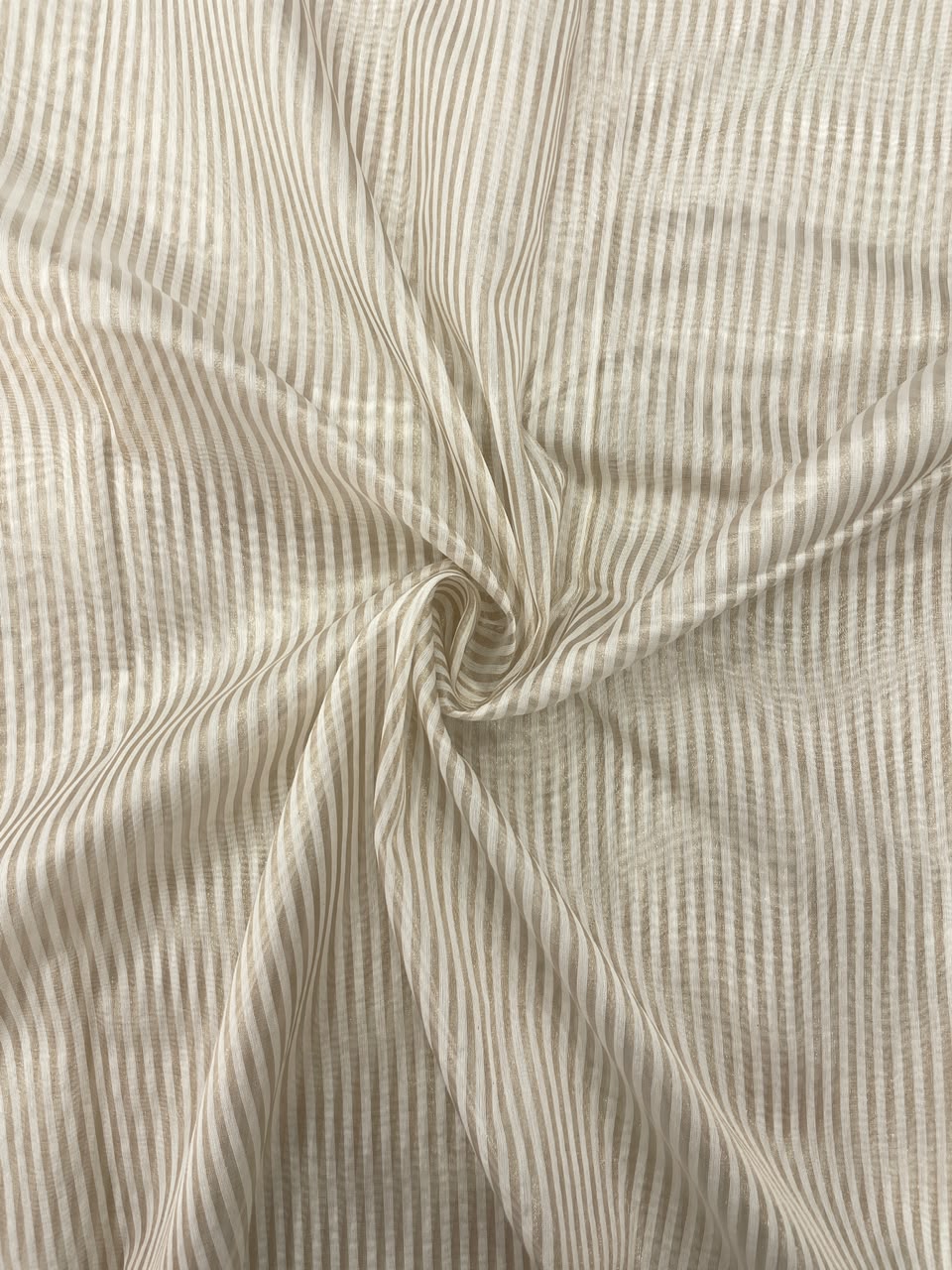 Dyeable Chanderi Tissue Stripes (44'inch)